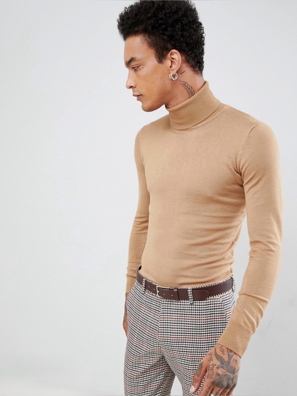 ASOS Gianni Feraud Premium Muscle Fit Stretch Roll Neck Fine Gauge Sweater - NWT